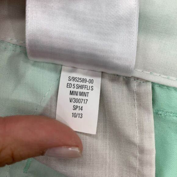 Old Navy Short Womens 4 Mint Embroidered Anchor Cotton Flat Front Low Rise Chino - Picture 9 of 11